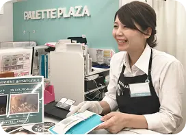 店内の様子:水色の看板が目印です♪簡単操作!タッチパネル注文機お見逃しなく!お得情報 満載♪